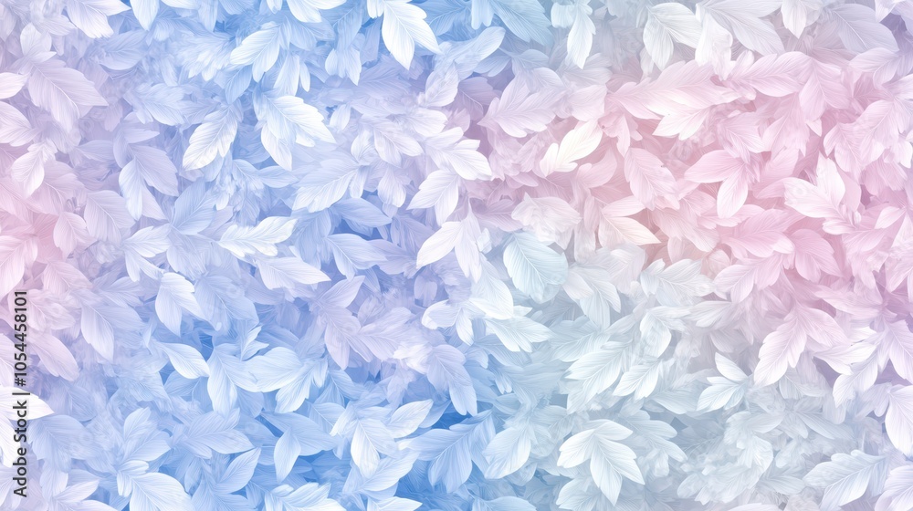 A seamless pattern of delicate pastel leaves in pink, purple, and blue tones, creating a soft and dreamy botanical design. A seamless pattern of delicate pastel leaves in pink, purple, and blue tones, creating a soft and dreamy botanical design.
