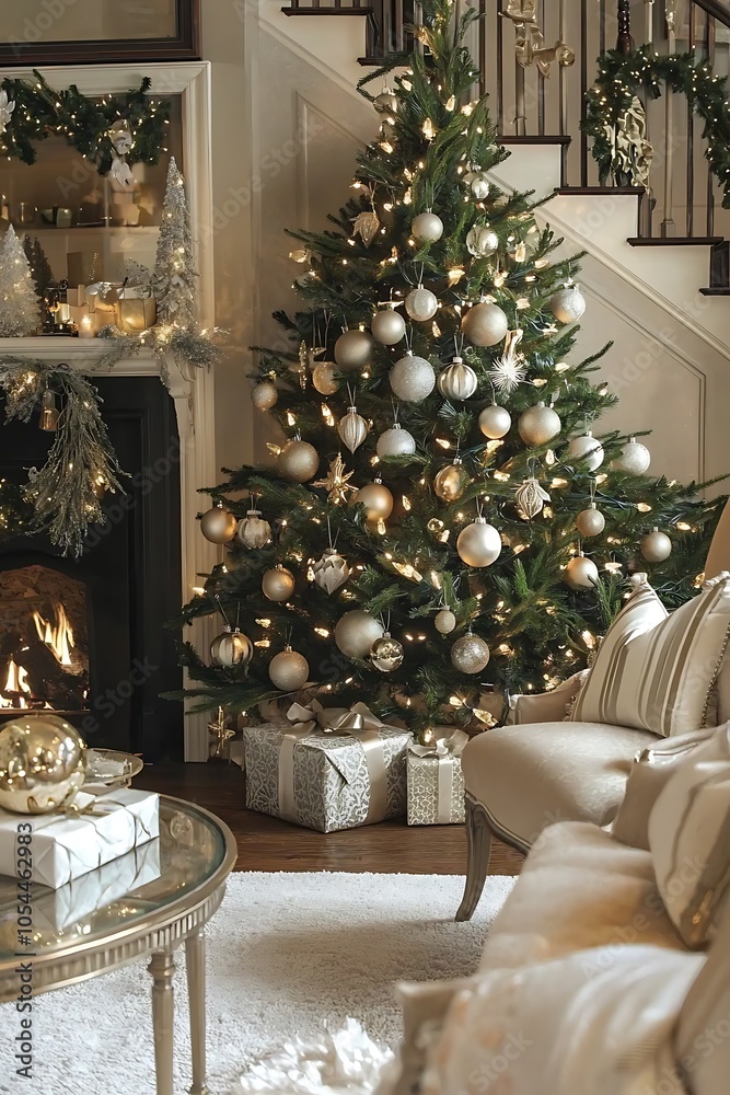 Elegant Christmas decorations filling the space Elegant Christmas decorations filling the space
