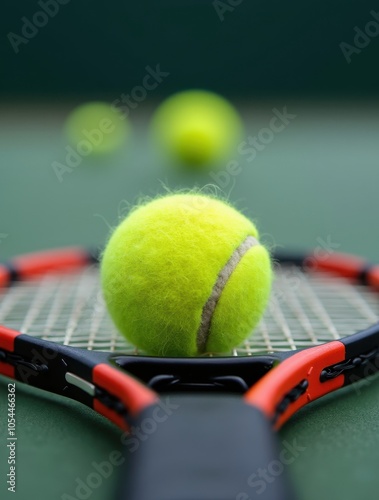 close up tennis racket ball