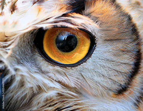 close up of an eye of an owl