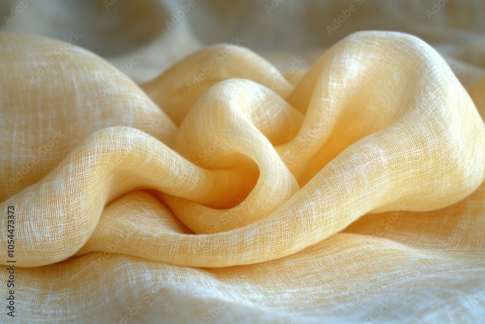 Fototapeta premium Yellow fabric with a very soft texture on it