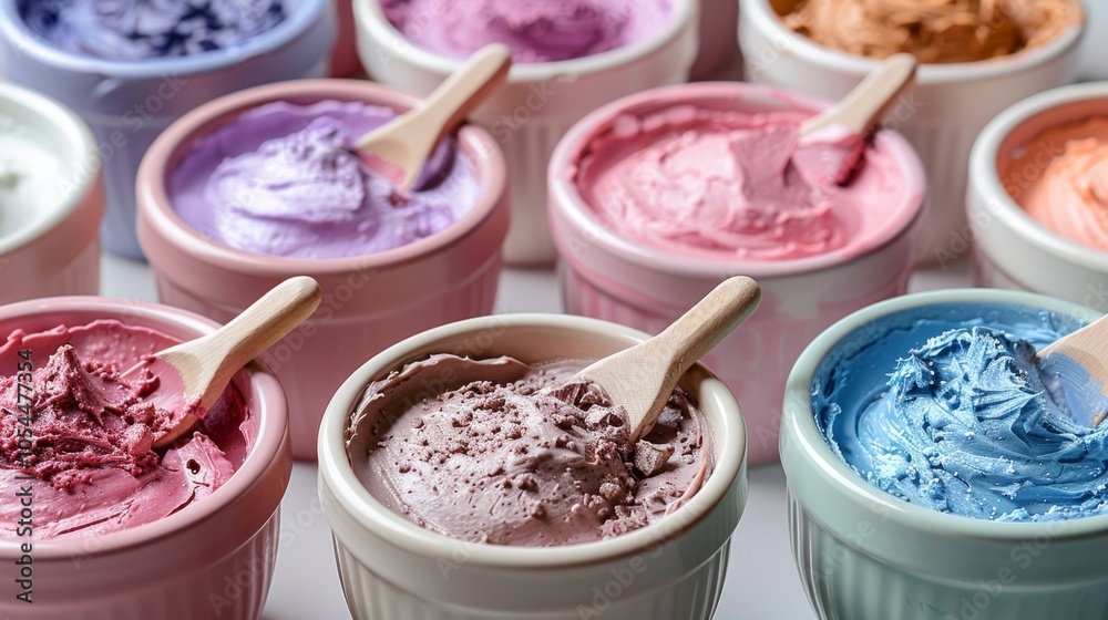Vibrant Whipped Cream in Bowls: A Culinary Delight Vibrant Whipped Cream in Bowls: A Culinary Delight