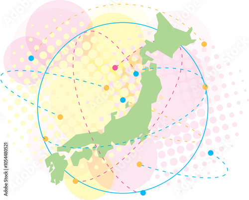 日本地図とグローバル