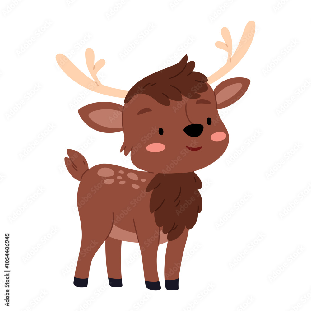 Fototapeta premium Cute deer on a white background.Wildlife, Christmas concept