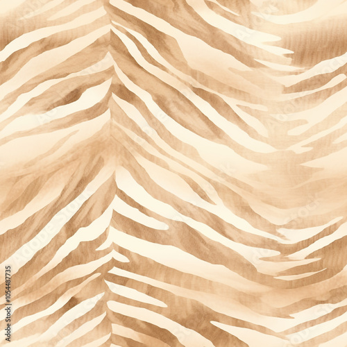 Watercolor Zebra Print Texture – Abstract Safari Animal Stripes in Neutral Tones photo