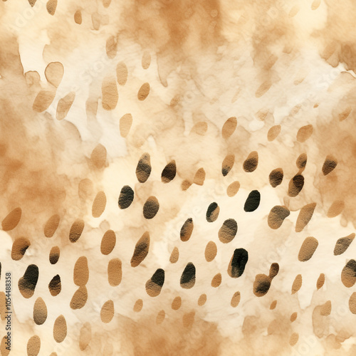 Leopard-Inspired Watercolor Texture – Abstract Safari Animal Print in Earthy Tones photo