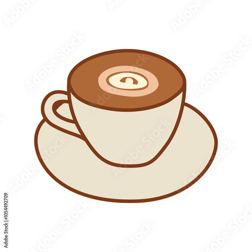 Charming Coffee Mug Vector Clip Art for Cozy Beverage Designs: A delightful coffee mug illustration with inviting details and a warm, homely feel.