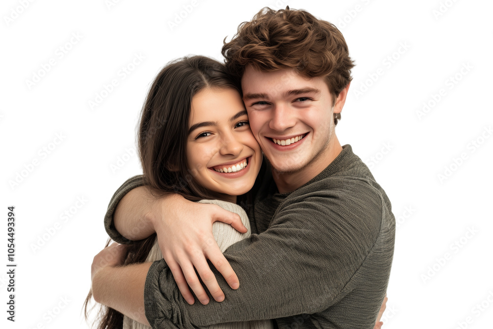 Romantic Couple Hugging, Close Up Portrait of Love and Happiness Romantic Couple Hugging, Close Up Portrait of Love and Happiness