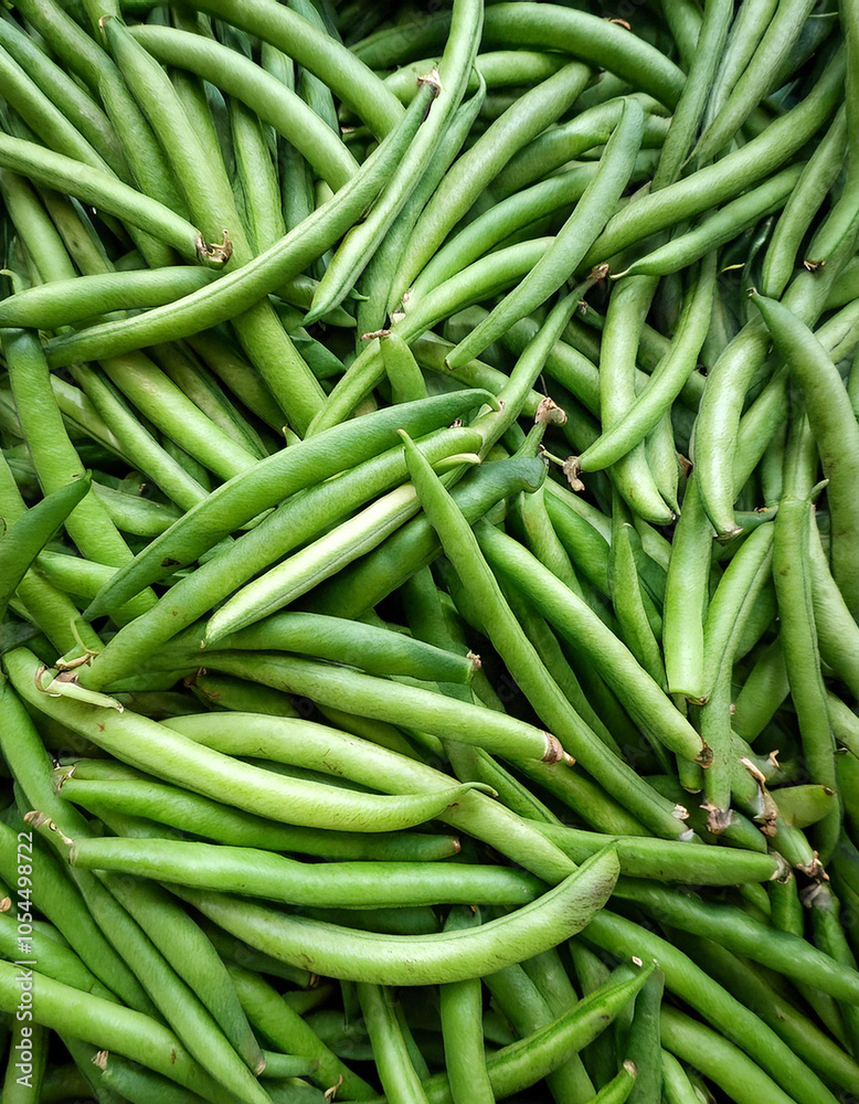 Buncis or Green Beans Vegetables, Creative background design with food theme, focus on the pile of fresh Buncis or Green Beans Buncis or Green Beans Vegetables, Creative background design with food theme, focus on the pile of fresh Buncis or Green Beans