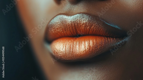 Close Up of Lips with Shimmery Lipstick