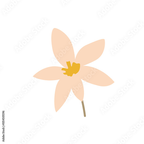 Elegant vanilla flower vector clip art, showcasing delicate petals and natural beauty. Perfect for floral designs, packaging, and nature-inspired branding.