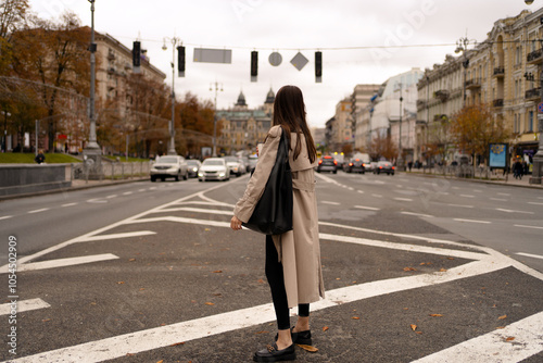 woman walking in the street