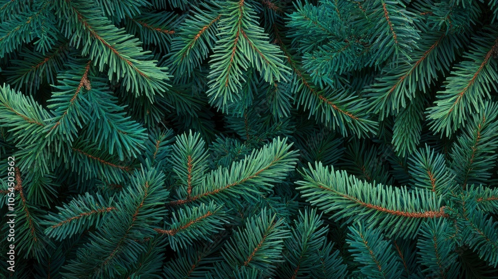 Christmas tree branches. Festive Xmas border of green branch of pine. Pattern pine branches, spruce branch. Realistic design decoration elements. Vector illustration