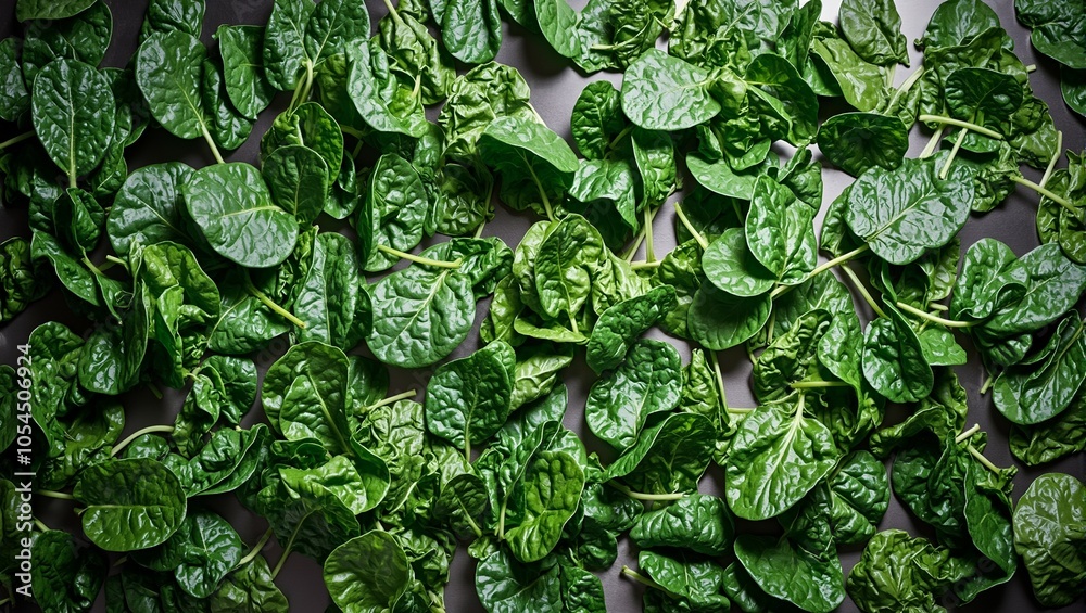 Fresh spinach leaves on conveyor belt with metallic background Fresh spinach leaves on conveyor belt with metallic background