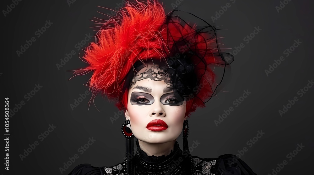 portrait of a woman in fashion hat portrait of a woman in fashion hat