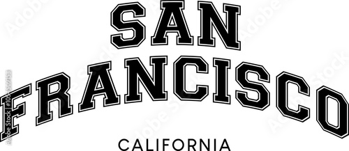 San Francisco Classic Vintage Retro Arched Outline California Text Lettering Vector Illustration Design 
