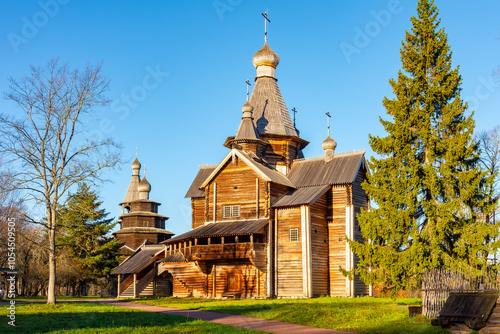 Vitoslavlitsy wooden architecture in Veliky Novgorod, Russia photo