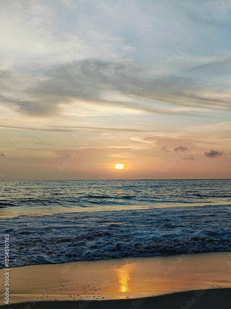 A breathtaking sunrise at the beach A breathtaking sunrise at the beach