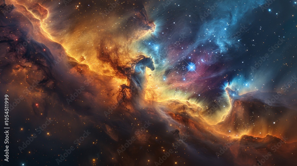 Fototapeta premium Horsehead Nebula: A Cosmic Tapestry of Stars and Dust