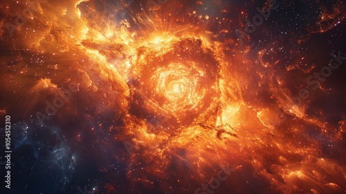 Fiery Nebula: A Cosmic Dance of Stars and Gas