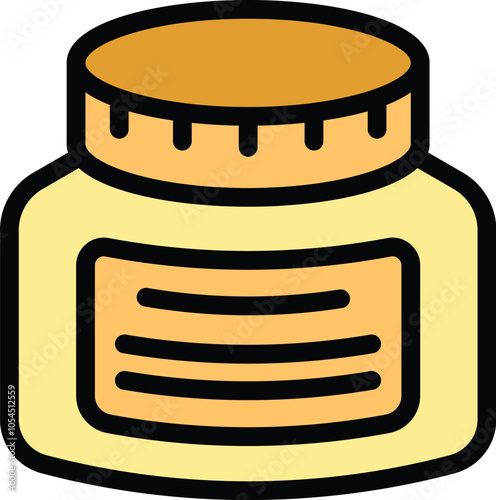 Cartoon style icon of a honey jar, a sweet and delicious food product