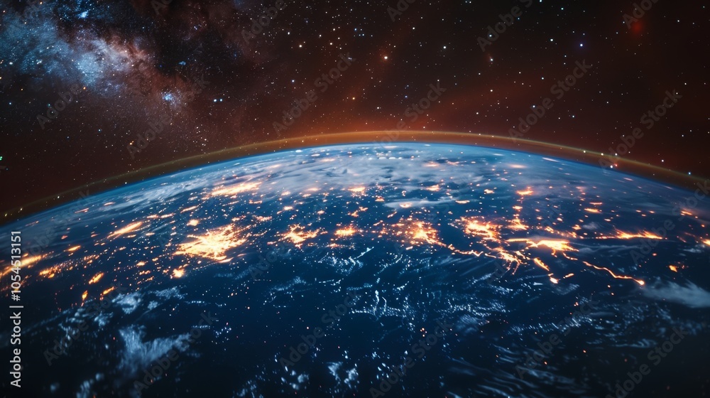 Obraz premium Earth at Night: A Cosmic View of Our Planet