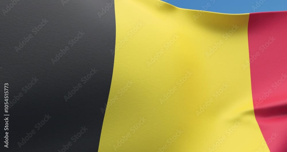 Belgian flag on the wind