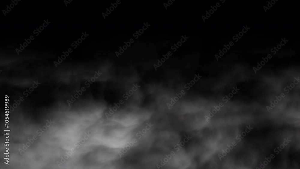 Abstract ground smoke, cloud or fog animation background or overlay, concepts, ideas, 4k, transparent background with alpha channel