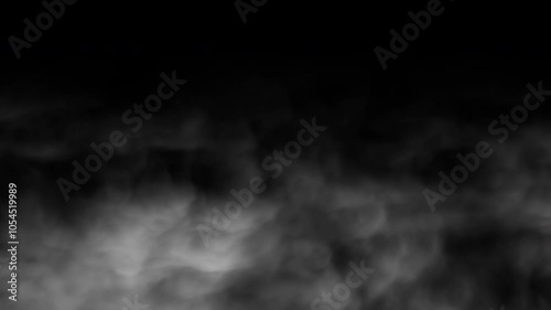 Abstract ground smoke, cloud or fog animation background or overlay, concepts, ideas, 4k, transparent background with alpha channel