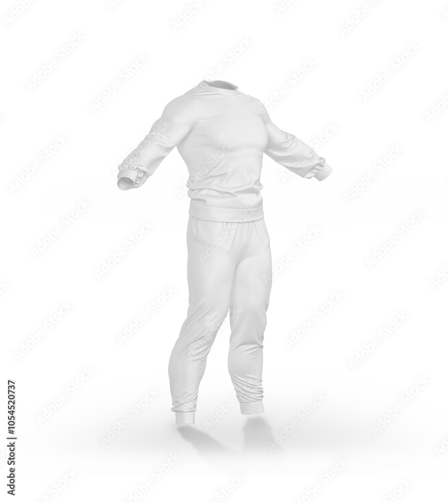 White Sports Suit with Zipper Jacket and Comfortable Fit for Athletic Activities - Half Side View