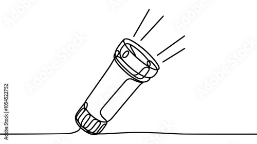 One continuous line illustration of a lantern, isolated on white background.