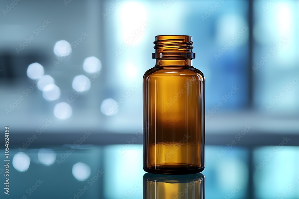 Doxycycline medication bottle presented in a laboratory context. Doxycycline medication bottle presented in a laboratory context.