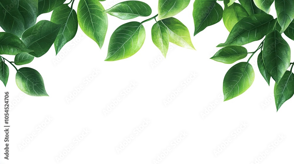 Green nature leaves on white background vector isolated elements design Green nature leaves on white background vector isolated elements design