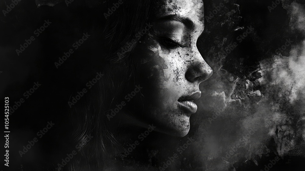 High key art grunge background in black and white High key art grunge background in black and white