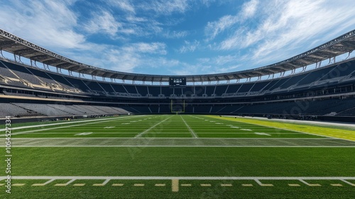Image of empty football stadium background. You can put your design