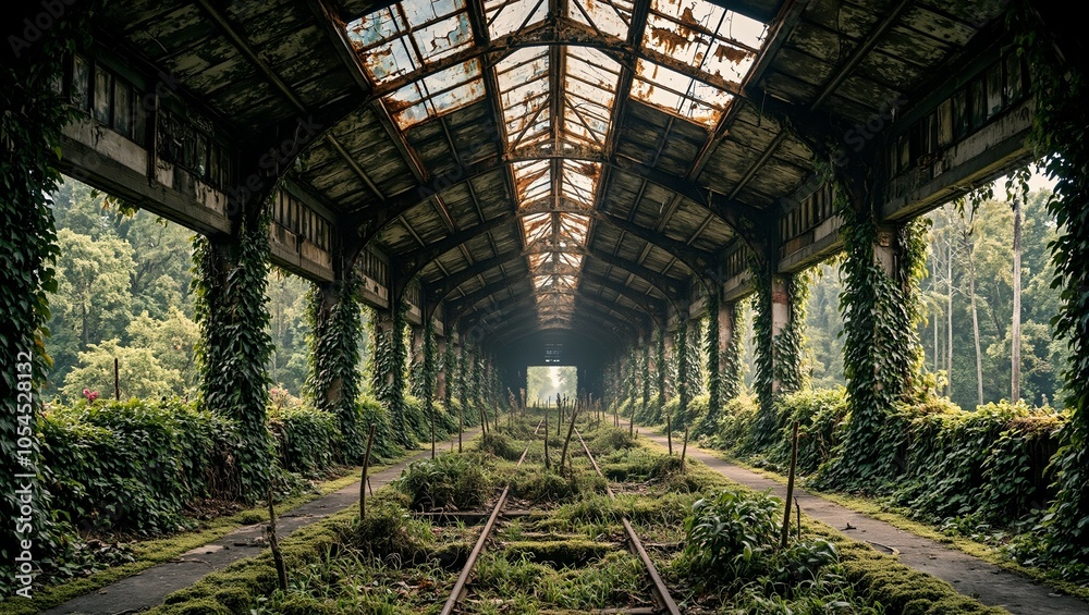 Mystical abandoned train station reclaimed by nature Mystical abandoned train station reclaimed by nature