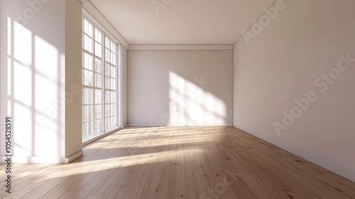 Modern Empty Office Room With White Blank Wall. 3d Render