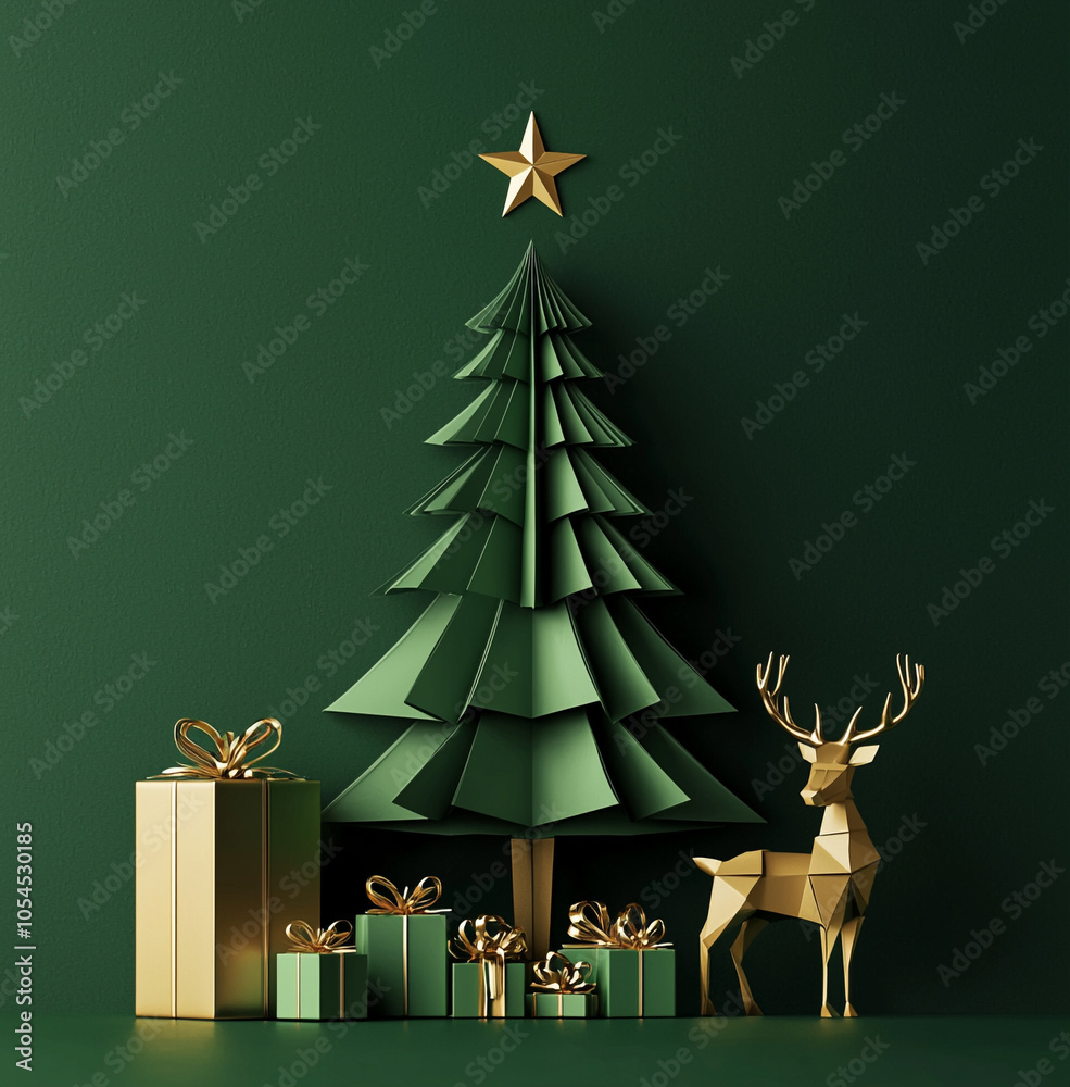 sapin et cadeaux pour Noël - IA Generative