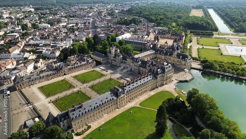 drone photo Fontainebleau castle france europe