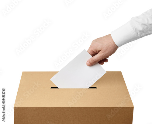 ballot box casting vote election referendum politics elect man female democracy hand voter political