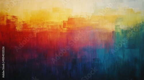 Textured rainbow painting on canvas wallpaper background