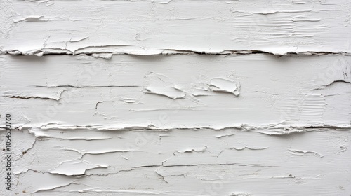 Vintage white wood background - Old weathered wooden plank painted in white color