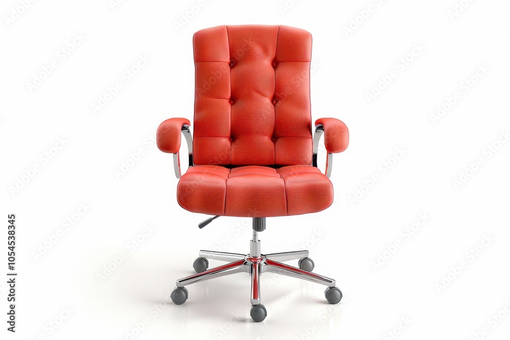 Obraz premium Front view of office chair on white background