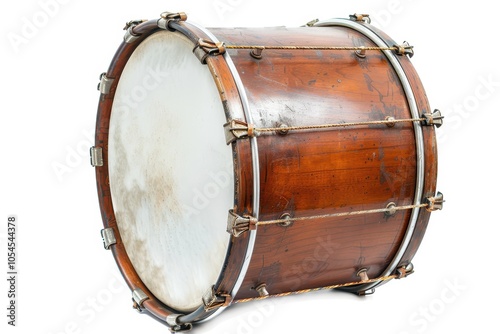 Large traditional drum on white background photo