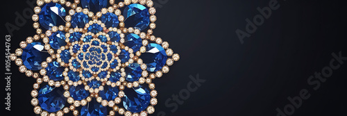 Exquisitely detailed, blue gemstone brooch.
