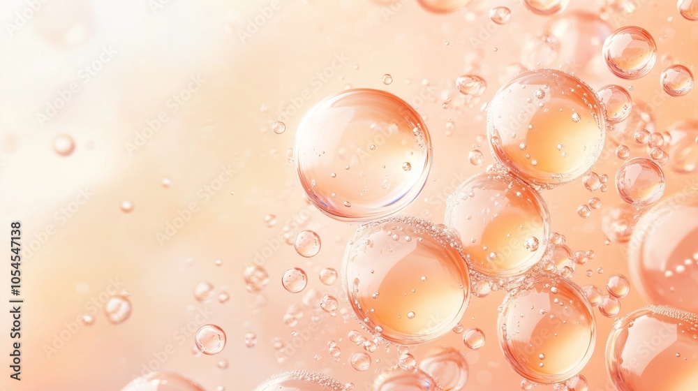 The bubbles suggest a calming. concept skin care cosmetics. The bubbles suggest a calming. concept skin care cosmetics.