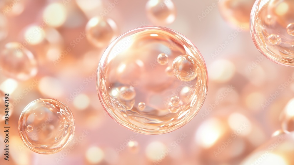 The bubbles suggest a calming. concept skin care cosmetics. The bubbles suggest a calming. concept skin care cosmetics.