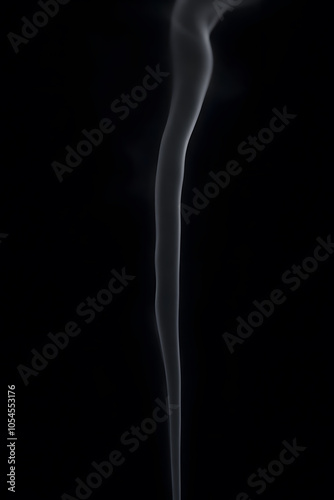 Elegant swirl of white smoke against a dark background