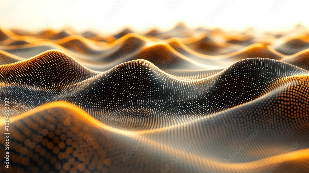 Abstract golden waves with soft lighting. Abstract golden waves with soft lighting.