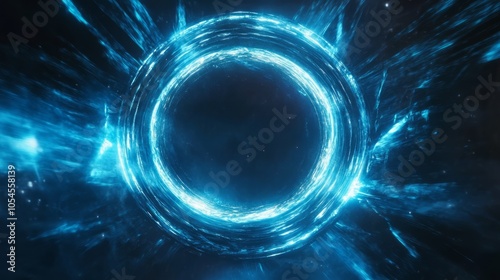 Futuristic Blue Portal Energy Burst